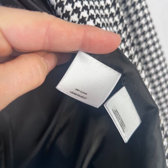 Anne Klein Houndstooth Open Front Gold Button Lined Blazer Jacket Size XL - Picture 7 of 9